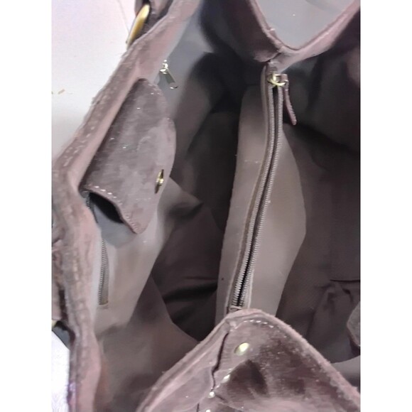 Valarie Steven Studded cowhide Purse Dark Brown Pelt 12 X 8 - Picture 8 of 8